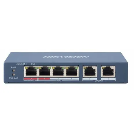 Switch PoE DS-3E0106HP-E 6-PORTOWY Hikvision – zdjęcie 4