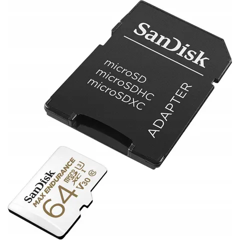 Sandisk 64 Gb micro Sd XC Max Endurance Do Kamer – zdjęcie 3
