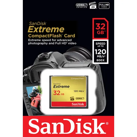 Sandisk 32GB Compact Flash Extreme Cf +120/85MB/s – zdjęcie 3