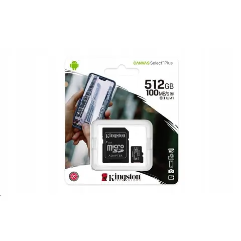 Kingston micro Sd XC 512 Gb U3 V SDCS2 Canvas Plus – zdjęcie 2