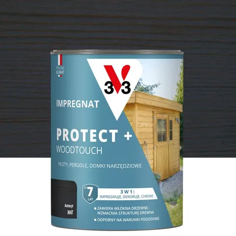 V33 Impregnat Protect+ antracyt 0,7L – zdjęcie 2