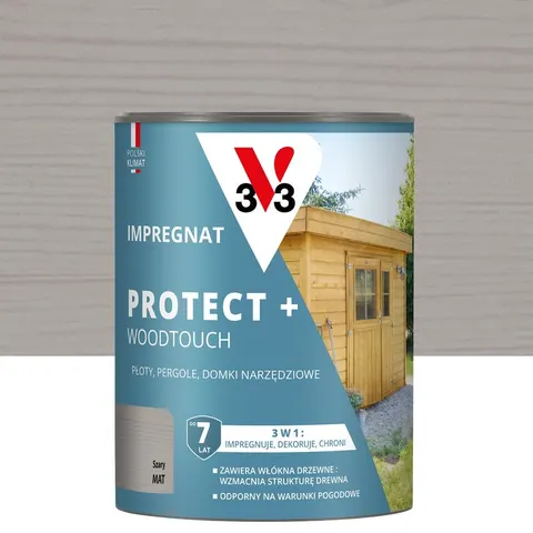 V33 Impregnat Protect+ szary 0,7L – zdjęcie 2