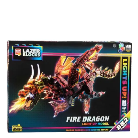Block Tech Lazer Blocks Fire Dragon Light-Up Building Set – 882 Pcs – image 2