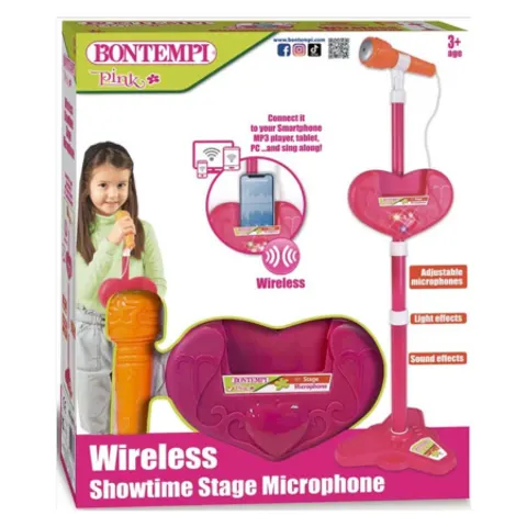 Bontempi Wireless Showtime Stage Microphone – Pink – image 2