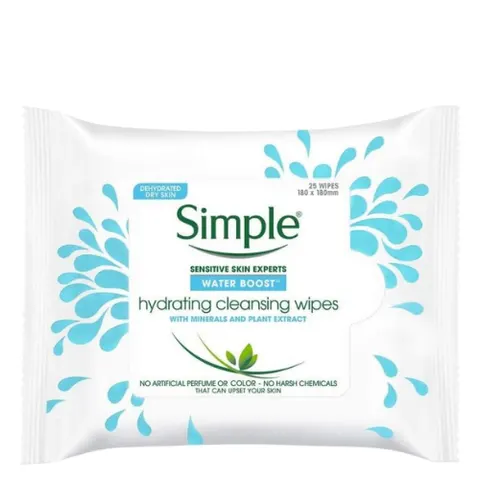 Simple Water Boost Hydrating Cleansing Wipes - 25 Pcs – image 2