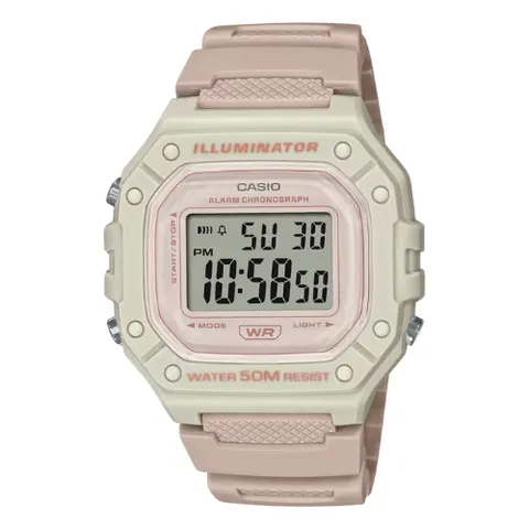 Casio W-218HC-4A2VDF Illuminator Digital Watch - Beige & Pink Strap – image 2