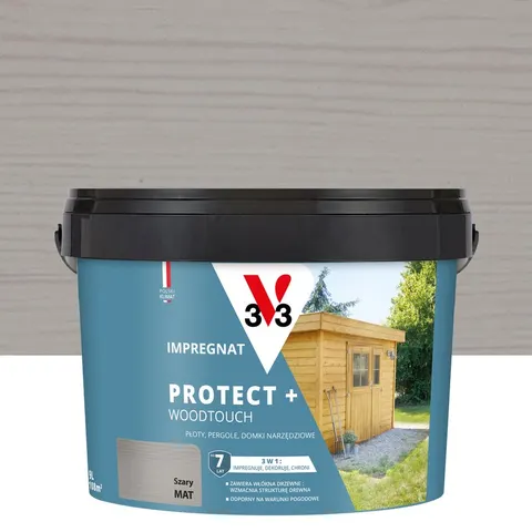 V33 Impregnat Protect+ szary 9L – zdjęcie 2