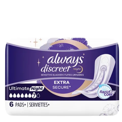 Always Discreet Ultimate Night size 7 Sensitive Bladder Incontinence Pads - 6 pcs – image 2