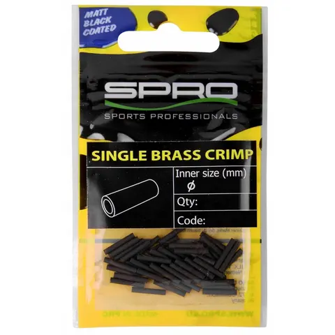 Spro Matte Black Single Brass Crimp #0.8x10 50szt. – zdjęcie 3