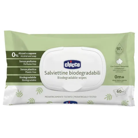 Chicco Toallitas Biodegradables 60 uds – imagen 2