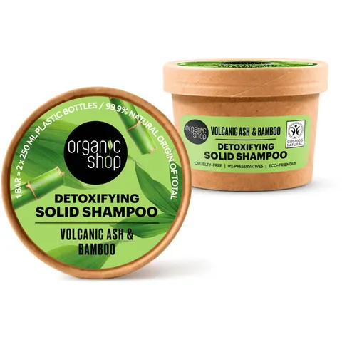 Organic Shop Detoxifying Solid Shampoo Volcanic Ash Bamboo 60 g – imagen 3