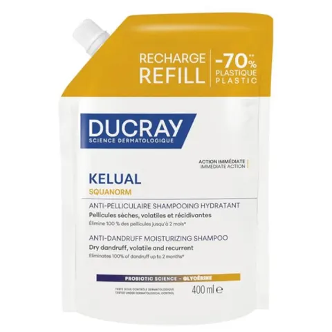 Ducray Kelual Squanorm Champú Caspa Seca Recarga 400 ml – imagen 3