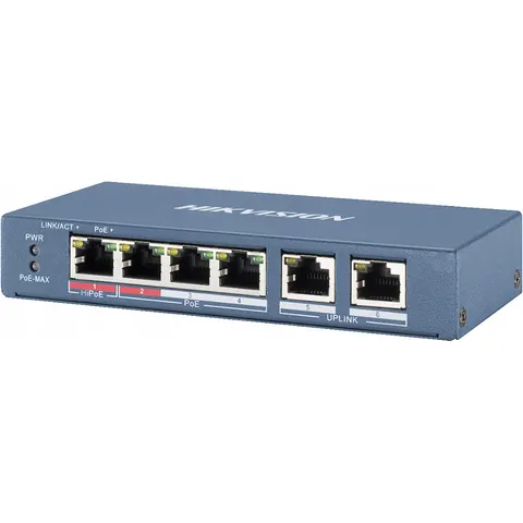 Switch PoE DS-3E0106HP-E 6-PORTOWY Hikvision – zdjęcie 2
