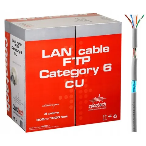 Kabel komputerowy skrętka Ftp Cu Cat 6E – zdjęcie 2