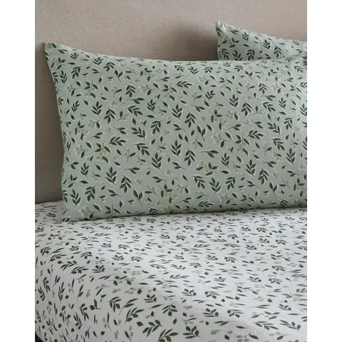 D & D Falling Leaf Fitted Sheet – White – image 2