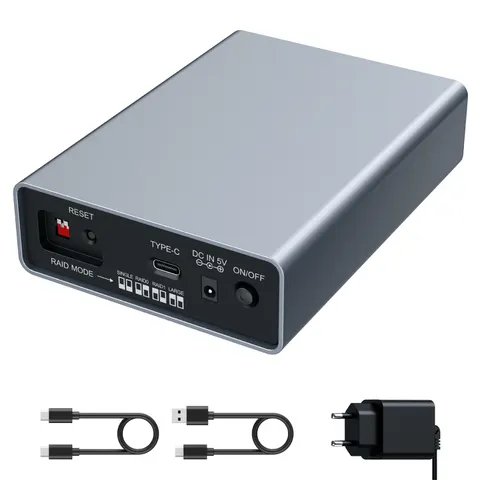 GRAUGEAR externes Raid Gehäuse 2x2,5"HDD/SSD USB 3.2 retail – Bild 2