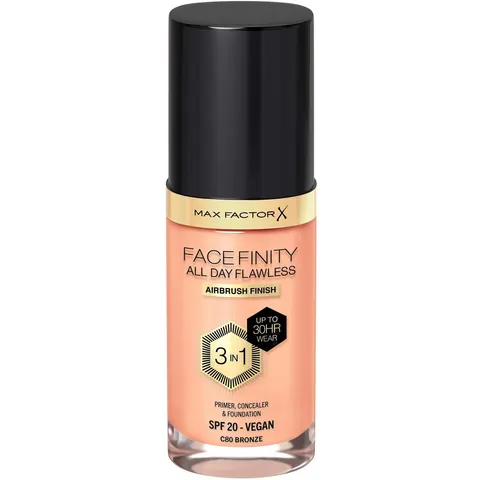 Max Factor Facefinity 3 in 1 Primer Concealer & Foundation C80-Bronze – Mörk – Bild 3