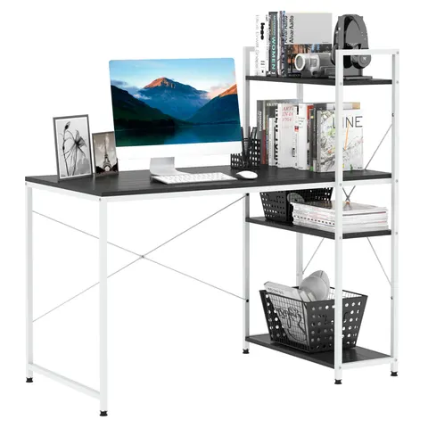 Computer Workstation Metal Frame-White/ Black Colour – image 2