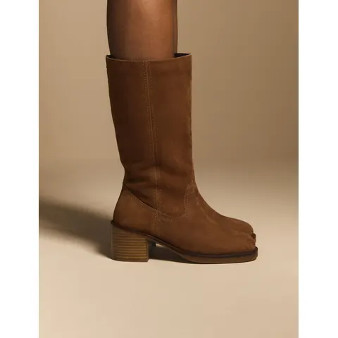 Tan Suede Buckled Boots – Brown 37 – image 2
