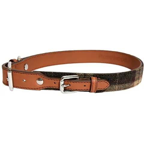 Tweed Check Leather Collar 20-24" x 1" – image 2