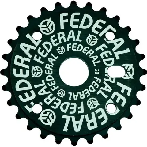 BMX Kettenblatt Federal Logo Solid (Schwarz - 28T) – Bild 2