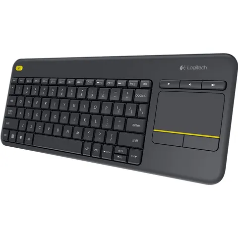 Logitech K400 Plus Wireless Touch TV Keyboard with Built-in Touchpad, Media Controls, QWERTY UK Layout - Black, New – image 2