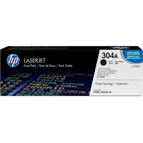 HP 304A (CC530AD) Toner - 2x Schwarz - Multipack – Bild 3