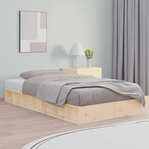 Latitude Run Kruno Solid Wood Bed Brown 93 x 192.5cm – image 2
