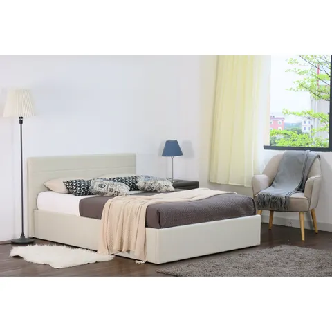 Latitude Run Philippe Upholstered Ottoman Bed Cream Single (3') – image 2