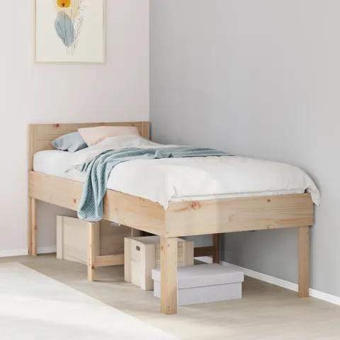 Vidaxl Bed Frame Without Mattress Solid Wood Pine Brown 90 x 190 cm – image 2