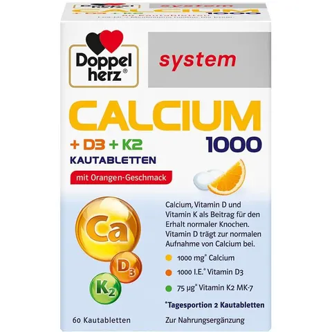 Doppelherz Calcium 1000+d3+k2 system Kautabletten – Bild 2