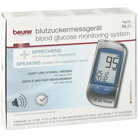 Beurer Gl34 Blutzuckermessgerät mg/dl – Bild 2