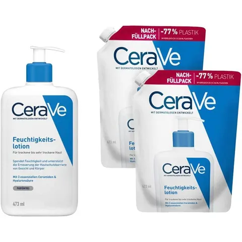 Cerave Feuchtigkeitslotion + 2x Nachfüllpack – Bild 3