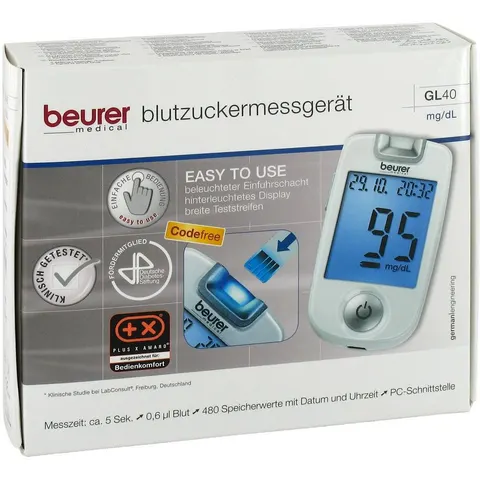 Beurer Gl40 mg/dl Blutzuckermessgerät codefree – Bild 2