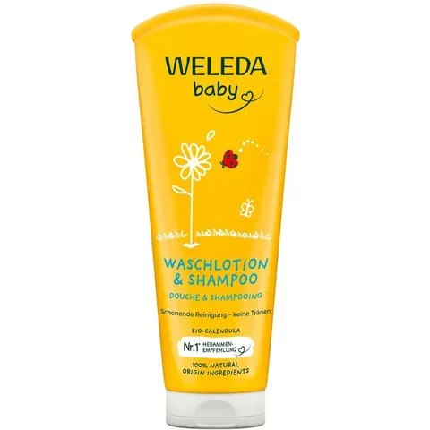 Weleda Baby Waschlotion & Shampoo Calendula – Bild 4
