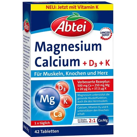 Abtei Magnesium Calcium+d+k Tabletten – Bild 2