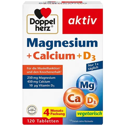 Doppelherz Magnesium+Calcium+D3 aktiv Tabletten – Bild 2
