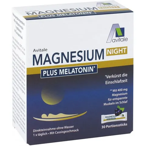 Avitale MAGNESIUM NIGHT Plus Melatonin 30 St Pulver – Bild 2