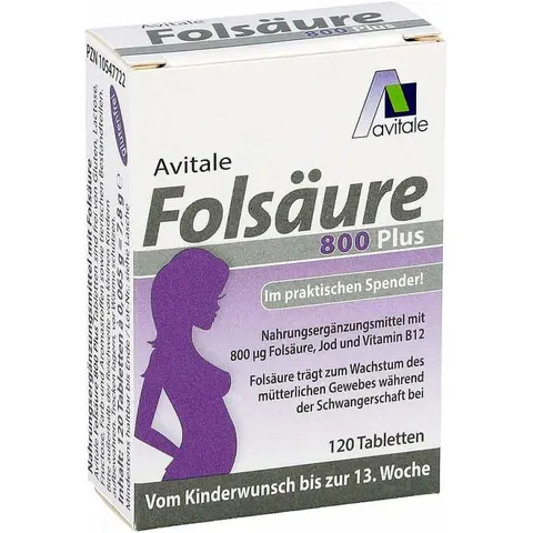 Avitale Folsäure 800 Plus 120 St Tabletten – Bild 2