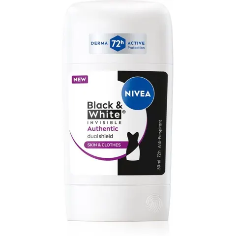 NIVEA Black & White Authentic antiperspirant stick 72h 50 ml – image 2