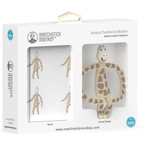 Matchstick Monkey Animal Teether & Muslin Giraffe gift set for children – image 3