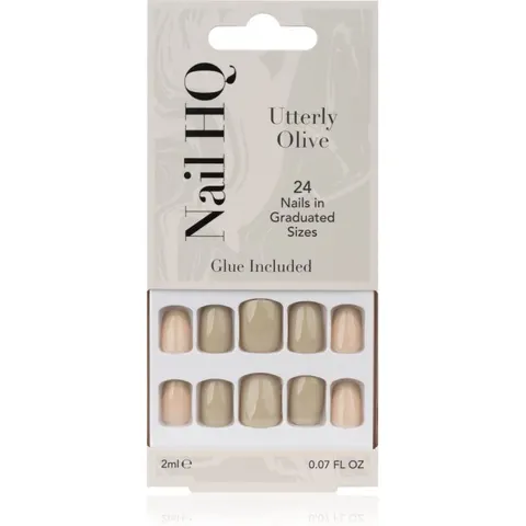 Nail HQ Square false nails Utterly Olive 24 pc – image 2