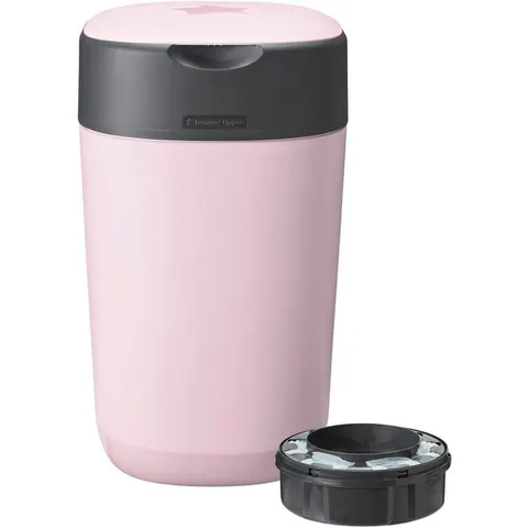 Tommee Tippee Twist & Click Pink nappy bin + bin refill cassette 1 pc – image 2