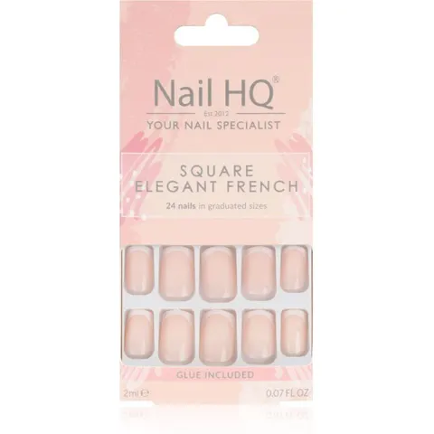 Nail HQ Square false nails Elegant French 24 pc – image 2