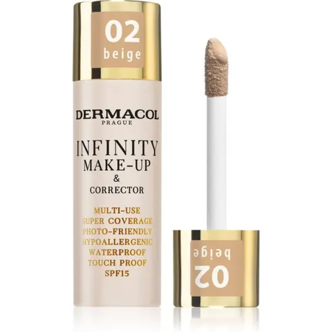 Dermacol Infinity full coverage foundation SPF 15 shade 02 Beige 20 g – image 2