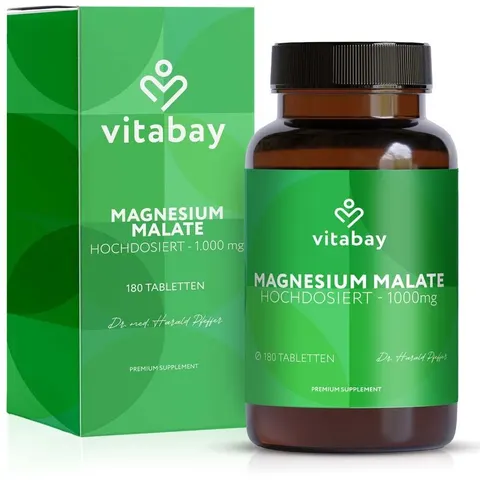 vitabay Magnesium Malate 1000 mg 180 St Tabletten – Bild 2