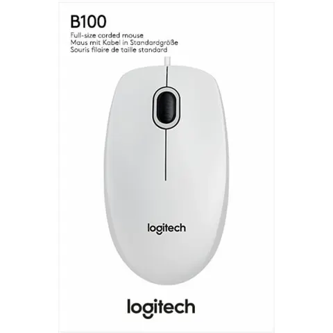 Logitech USB Mouse B100 white – Weiß – Bild 4