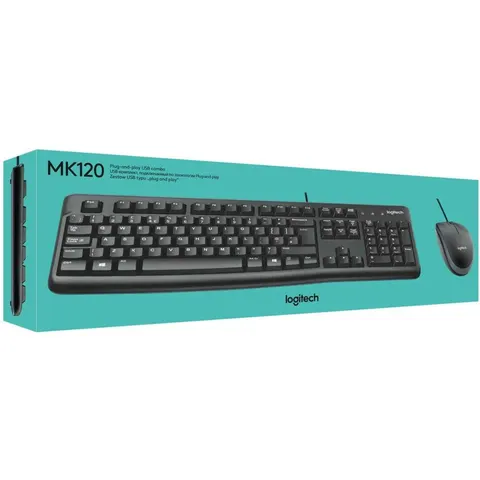 Logitech USB Keyboard+Mouse MK120 black – Bild 3