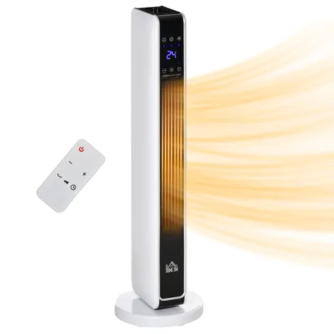 Oscillating Ceramic Tower Heater, Remote 8H Timer, 1000W/2000W – image 2