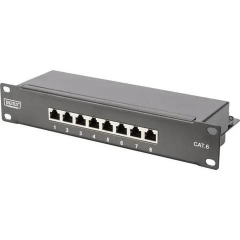 DIGITUS 10, Patch Panel Kat.6, Klasse E, 8 x RJ45, 1 HE – Bild 2